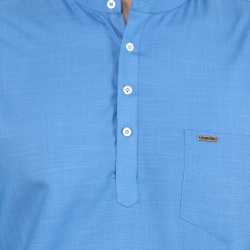 Mens Light Blue Short Kurta